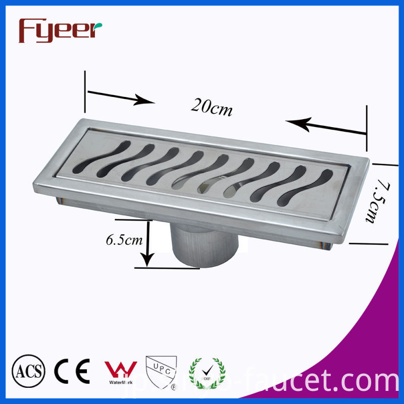 Fyeer Stainless Steel Bathroom Long Linear Floor Drain (FD15020)